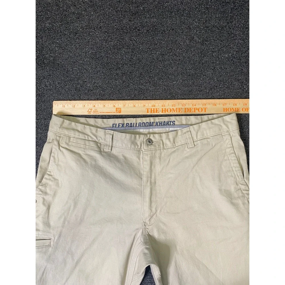 Duluth Trading Co Flex Ballroom Khakis Tan Mens 36x32 Slim Fit Casual‎ Straight